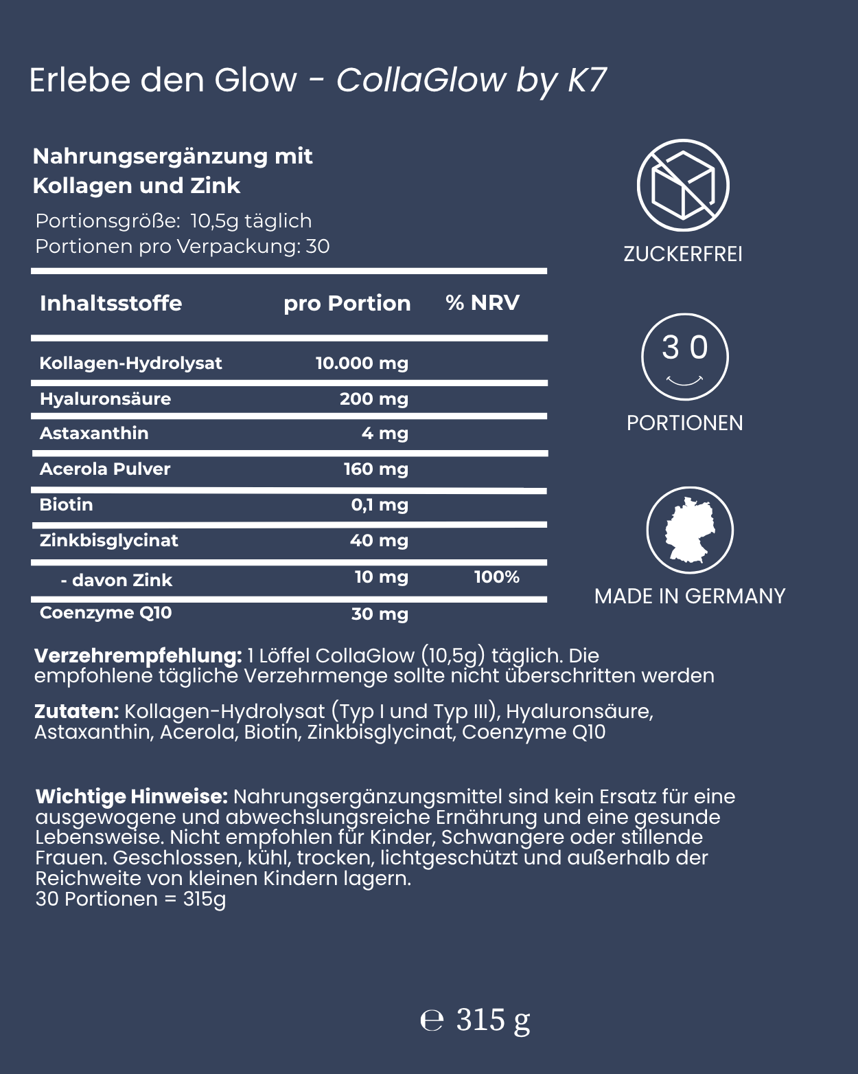 CollaGlow 30 Tage Haut & Gelenk Regenerations-Kur